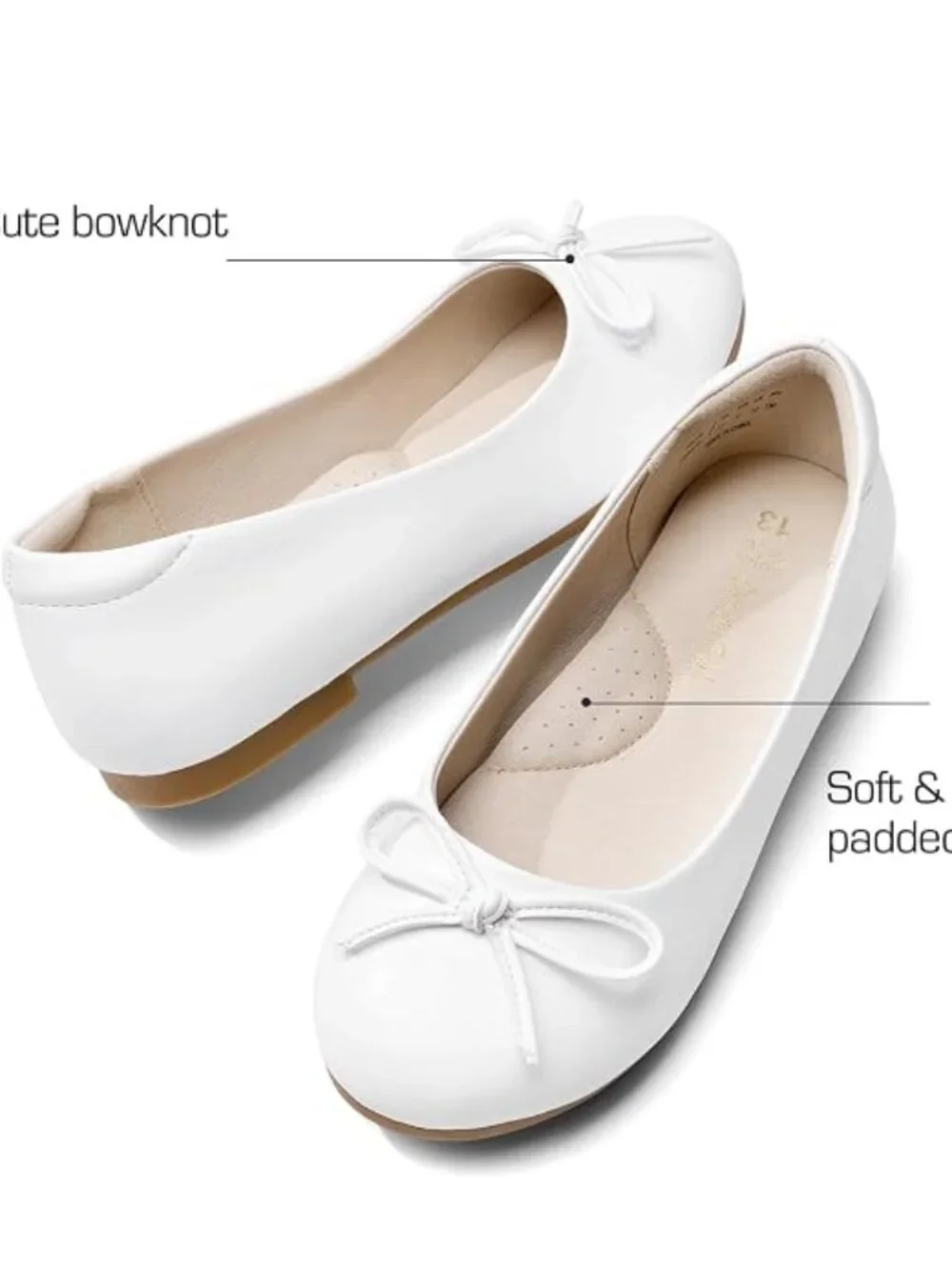 Dream Pairs Girls Dress Shoes Ballet Flats Slip-on Fashion Bow Flower Girl Shoes